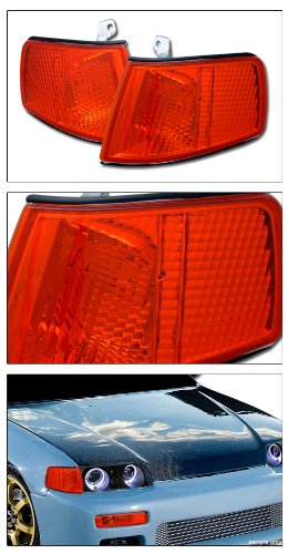 Amber Lens Front Corner Turn Signal Lights Parking Lamps k2 Compatible With 90-91 Honda CRX HF Si