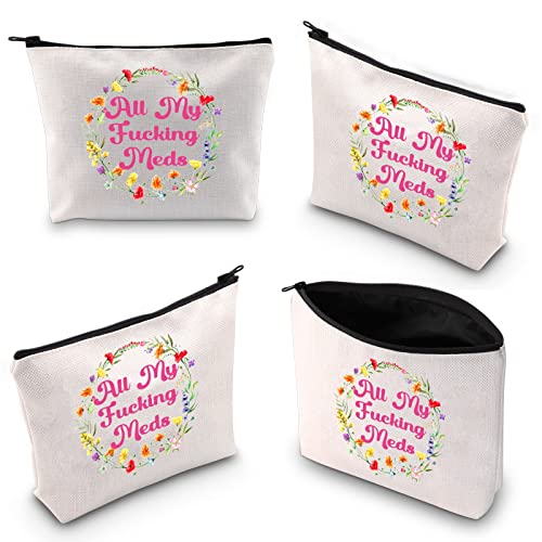 Medication Bag All My F*Cking Meds Medicine Case Adult Humor Medication Zipper Pouch Organization Pills Prescription Heal (Fucking Meds ku) - Image 3