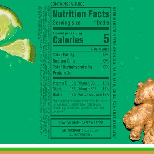 Sparkling Ice, Ginger Lime Sparkling Water, Zero Sugar Flavored Water, with Vitamins and Antioxidants, Low Calorie Beverage, 17 fl oz Bottles (Pack of 12) - Thumbnail 5