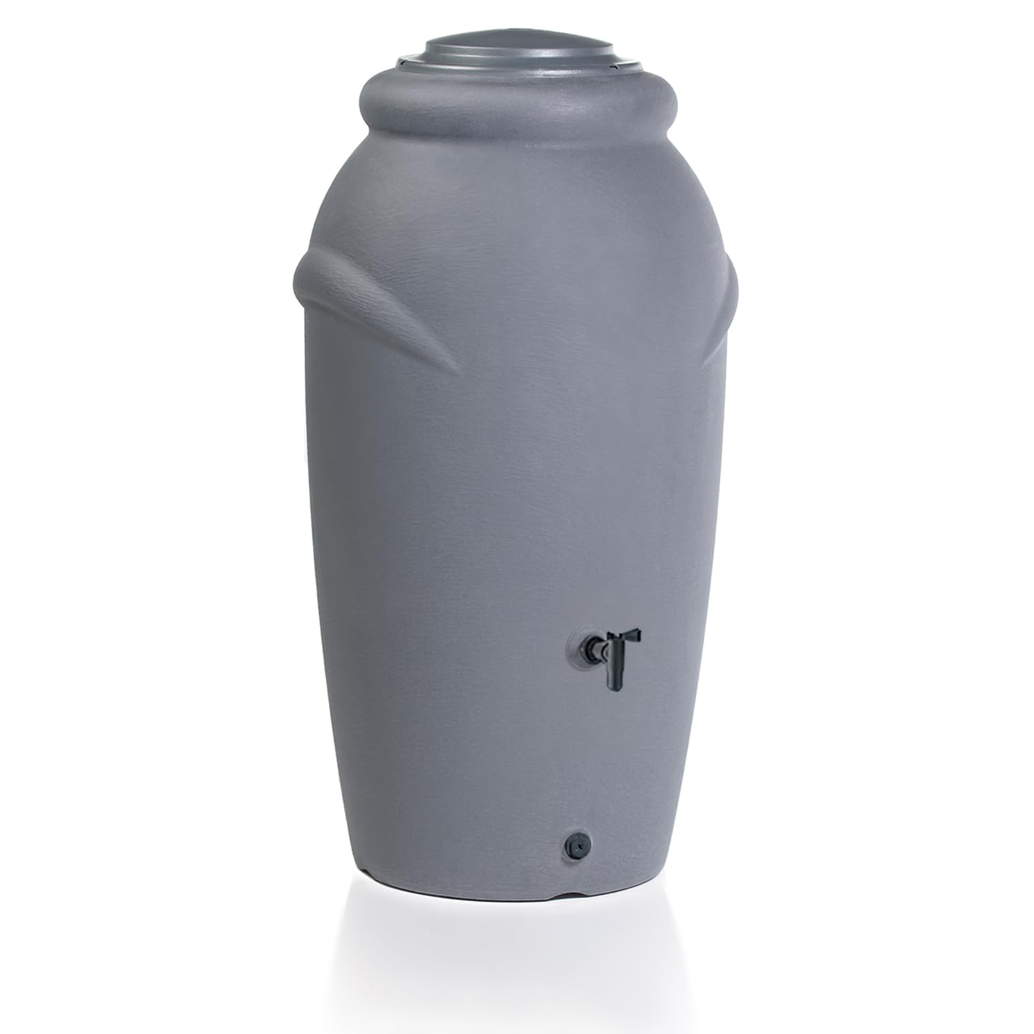 Serbatoio per Acqua Piovana Aquacan 210L | 56x59,9x118,3 cm | 2 Punti di Attacco | Incluso Inserto per Fiori Rubinetto e Sistema di Raccolta Acqua | Cisterna da Giardino | Colore Grigio Design Moderno