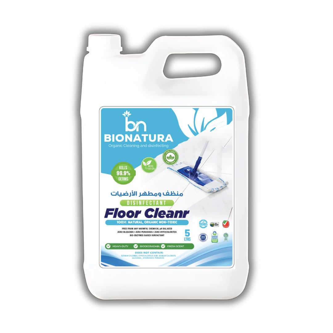 Organic Floor Cleaner | 5 Litres | Eco-Friendly Disinfectant | Fresh Scent | Safe for All Floor Types | Non-Toxic, Plant-Based Formula