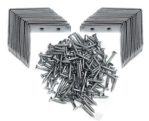 30 St. Winkelset 50mm x 50mm mit Schrauben Metallwinkel Winkelklammer Stahlwinkel 90 Grad Innenwinkel verzinkt Montagewinkel L-Form Lochplattenwinkel Möbelwinkel Eckwinkel Wandhalter Cover