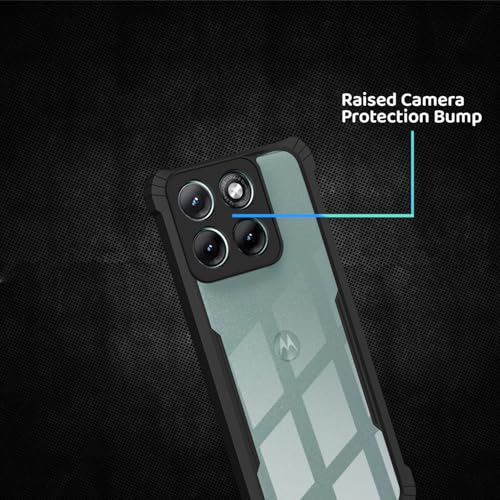 Image of Polycarbonate Crystal Clear Back Cover for Motorola Moto Edge 70 Fusion 5G | 360 Degree Protection | Shock Proof Design | Transparent Back Cover for Moto Edge 70 Fusion 5G - Black Bumper