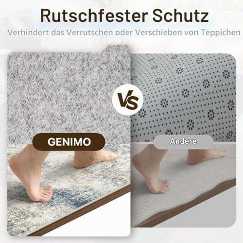 GENIMO Waschbar Teppich Wohnzimmer 160x230 cm Kurzflor Blau – Ansicht 6