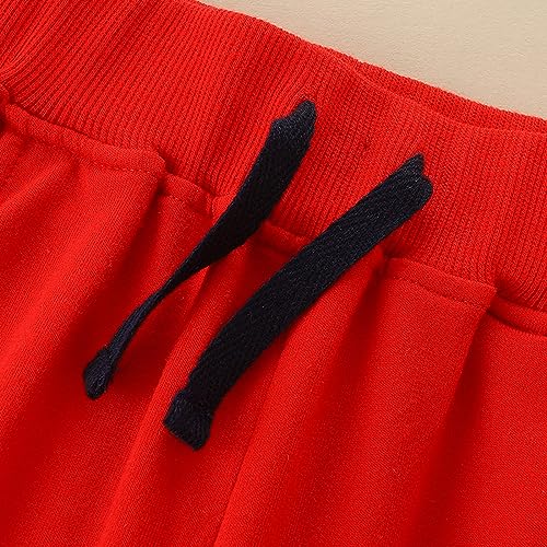 Image of Mud Kingdom Little Boys Girls Christmas Sweatpants Elastic Waist Joggers Embroidered Pattern Sweat Pants with Pockets