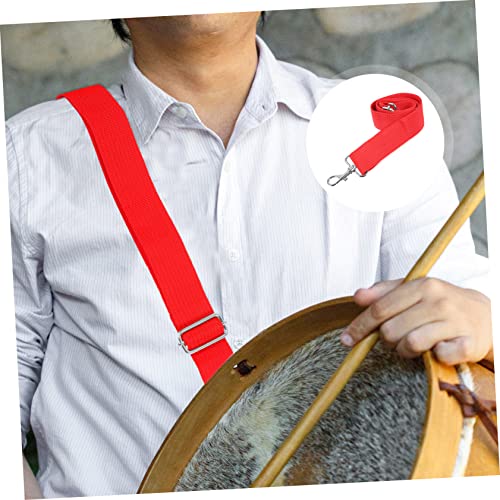 Snare Drum Strap Red Suspenders Back Carrier Suspenders Drum Belt Metal Clip Snare Drum Sling Strap Marching Snare Drum Sling Marching Snare Drum Belt Drum Slings #TOP2