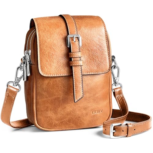 Image of Genuine Leather Crossbody Bags for Women, Small Crossbody Bag for Women,Phone Purses with Adjustable Strap for Travel