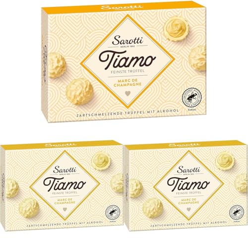 Sarotti Tiamo feinste Trüffel Marc de Champagne, 125 g (Packung mit 3)
