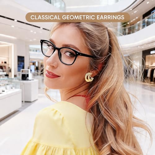 4 pares aretes clip on oro, ligeros para mujer miniatura 6