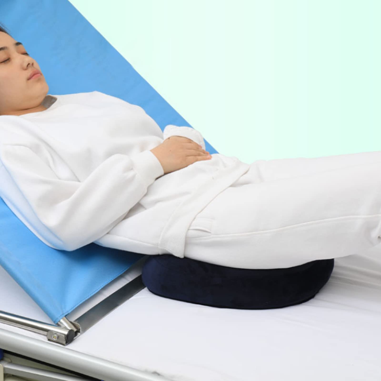 NEFSO La Espuma viscoelástica del cojín del Asiento del Donut Reduce la presión para Las Personas Que sufren de hemorroides y almorranas, Dolor de coxis, cirugía posnatal y posquirúrgica, Azul (Azul)