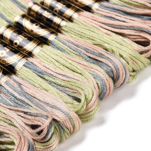 Image of FASHEWELRY 10 Skeins Embroidery Floss Thread 0.5mm Dyed Cross Stitch Floss 6-Ply Friendship Bracelet String for Jewelry Making Bracelets Sewing Knitting Stitching Craft DIY (Dark Sea Green)