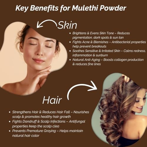 Image of Khadi Mulethi Face Pack Powder 100g | For Pigmentation, Dark Sports & Sun Tan | Remedy for Skin Brightening & Acne | Pure, Natural & Ayurvedic | Removes Impurities | Face Pack for Men & Women