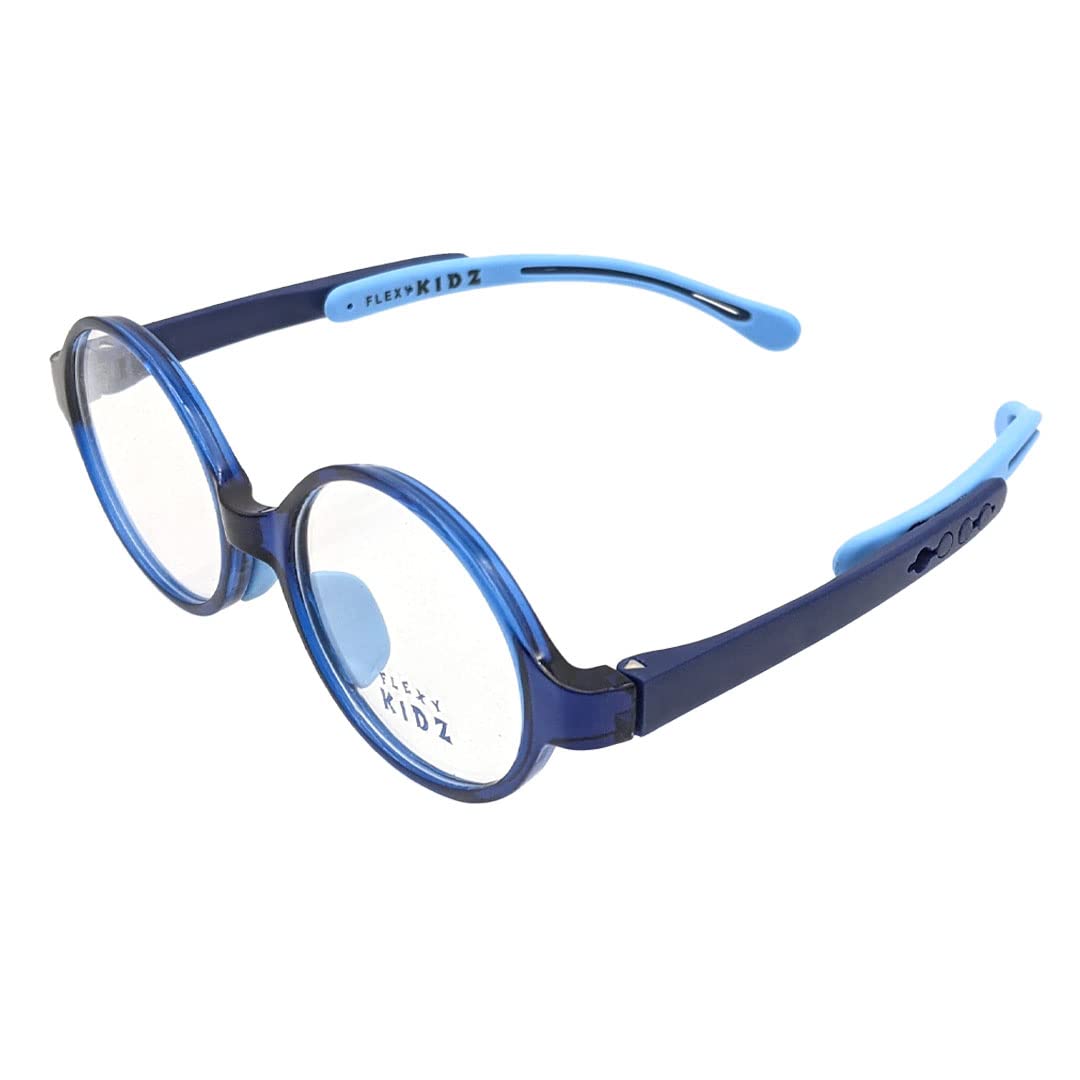 Flexi Kidz Blue Light Blocking Anti Glare Zero Power Eyeglasses Spectacle Frame Protection From TV Mobile Laptop Computer Screen for Kids Girls Boys Unisex (Ultramarine) - Image 2 thumbnail