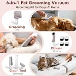 Dog Grooming Kit, 3.2L Large Capacity Pet Grooming Vacuum for Dogs and Cats, 12,000Pa Strong Suction & Low Noise Pet Pro Grooming Tool with 5 Pets Grooming Tools for Shedding Pets and Cats