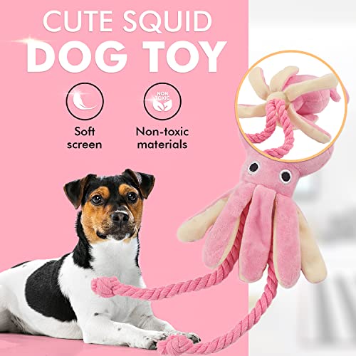 Dearlydo Octopus Dog Toy – Squeaky Octopus Plush Dog Toy With Ropes – Interactive Dog Toys For Boredom, Fetch, Play – Durable Stuffed Animal Plush Toy For Puppies, Small, Medium Dogs #TOP1