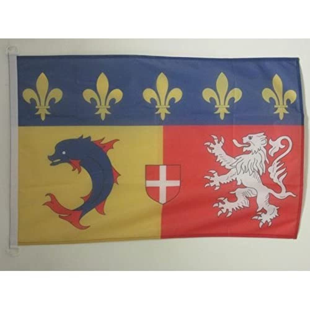 AZ FLAG Rhône-Alpes Nautical Flag 18'' x 12'', French region of Rhône-Alpes flags 30 x 45 cm, Banner 12x18 in for boat