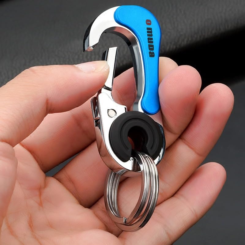 Image of Techpro Stainless Steel Keychain Heavy Duty For Men And Women, Blue