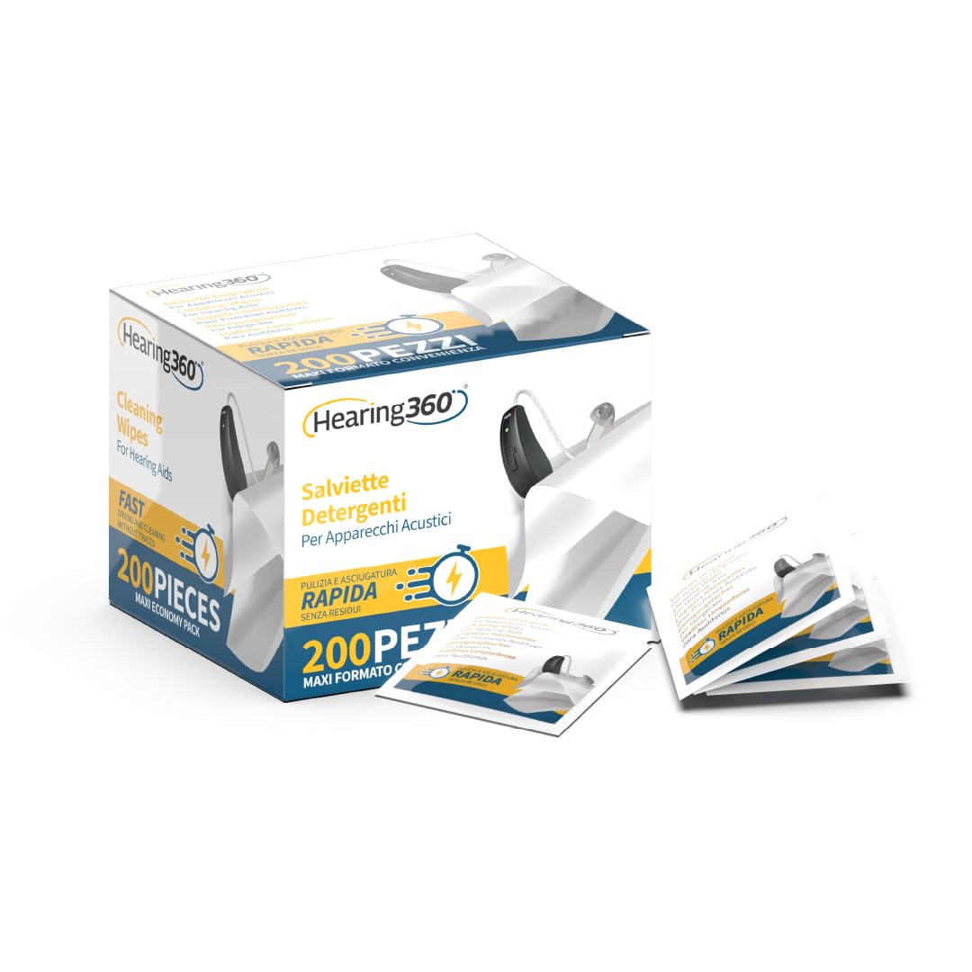 200 lingettes nettoyantes en boîte – nettoyage rapide et efficace pour appareils auditifs, smartphones et lunettes de soleil – Format maxi pratique