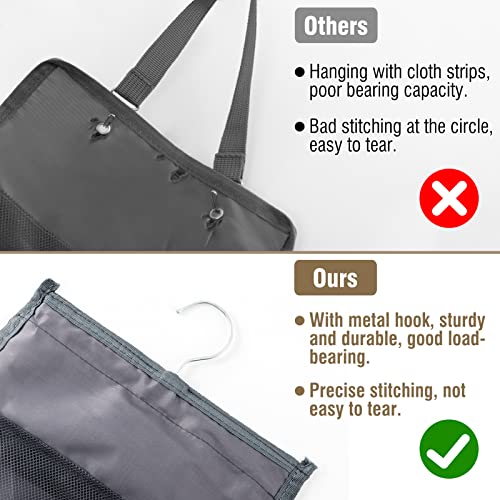 2 Pack Legging Storage Organizer- Hanging Closet Organizer System Clothes Closets Holder With 20 Roll Independent Compartments For Yoga Leggings T-Shirts Bras Socks Pants Tank Top Towel(Grey) #TOP5