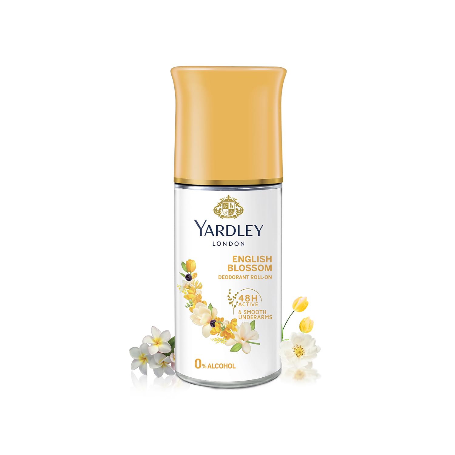 Yardley London English Blossom Anti-Perspirant Deodorant Roll-On| Body Deodorant Roll-On For Women| 48-Hour Active Sweat Protection| Alcohol-Free | 50ml