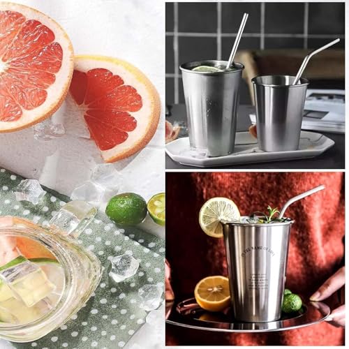 FLEXNOVA 8 Stück Edelstahl Strohhalme, 30cm, Wiederverwendbar, Reinigungsbürsten, Perfekt für 30oz/40oz Becher, Hochwertiges 304 Edelstahl Material, Lebensmittelecht und Giftfrei