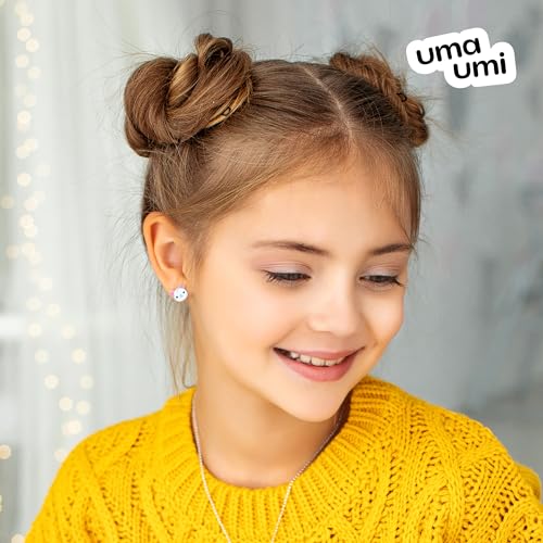 925 Sterling Silver Cat & Paw White Stud Earrings for Girls Hypoallergenic Safety Screw Back Rhodium Plated - Cat & Paw White Gifts Earrings for Baby Toddlers Little Teens Kids Jewelry2