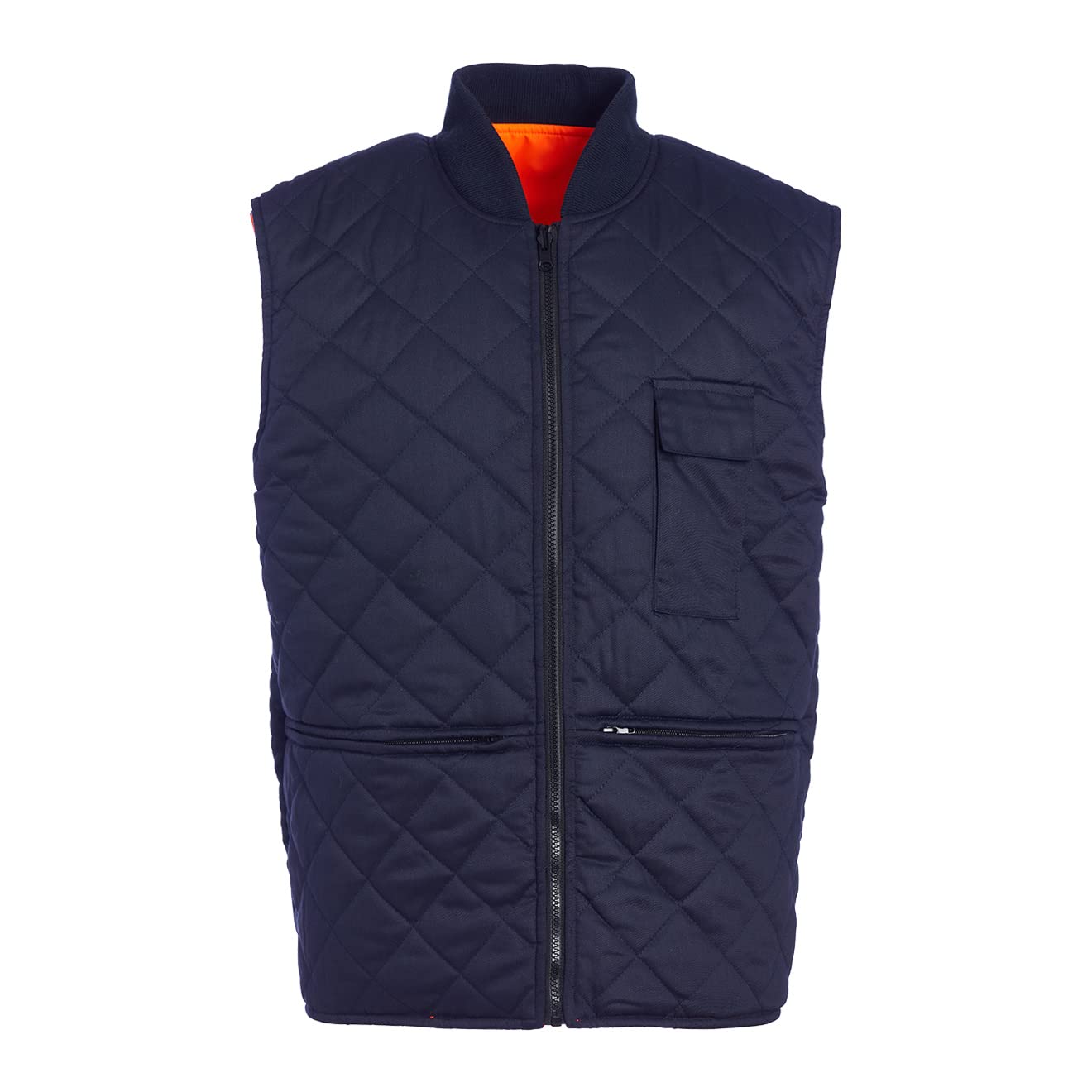 Blackrock Gilet sans manches haute visibilité orange et bleu marine | gilet matelassé réversible et doublé, chaud, réfléchissant, pour homme et femme