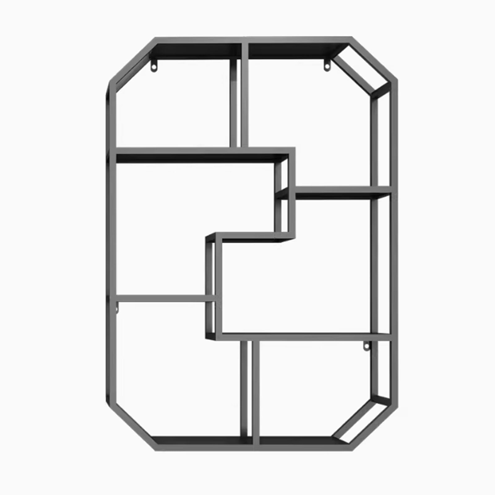 Étagère murale flottante métallique noire pour chambre adulte et rangement salon