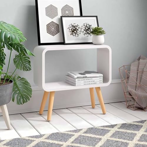 Image of Device Bas with BROWN ART SHOPPEE Bookcase Nightstand Side End Table Bedrooms Night Stand Bed Side Coffee Table Living Room Small Magazine Stand With Storage Engineered Wood Modern Furniture (White)