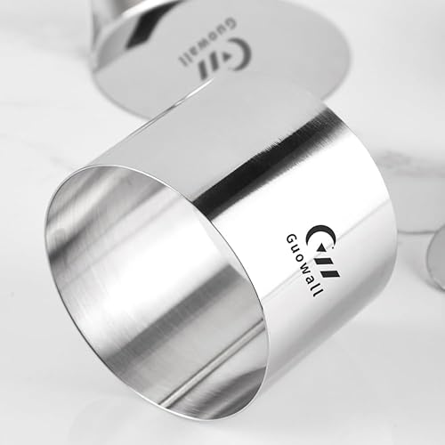 Miniatura 8 de Guowall Molde redondo para tartas de acero inoxidable, molde de mousse para tartas, incluye empujador y levantador, accesorios para hornear, 3