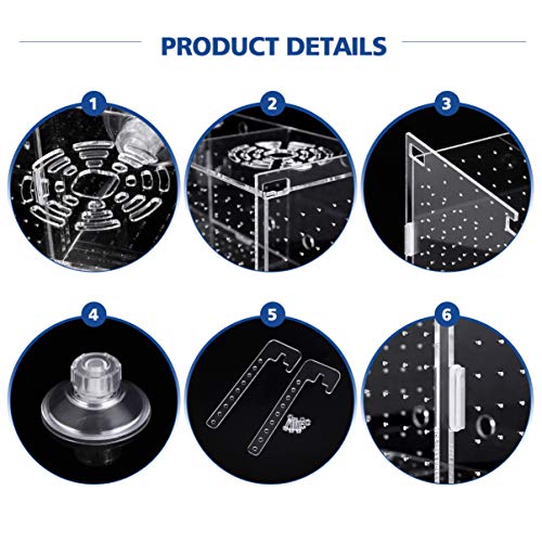 Popetpop Fish Breeding Box - Acrylic Fish Isolation Box Aquarium Hatchery Incubator With Suction Cups For Baby Fishes Shrimp Guppy Clownfish Aggressive Fish #TOP2