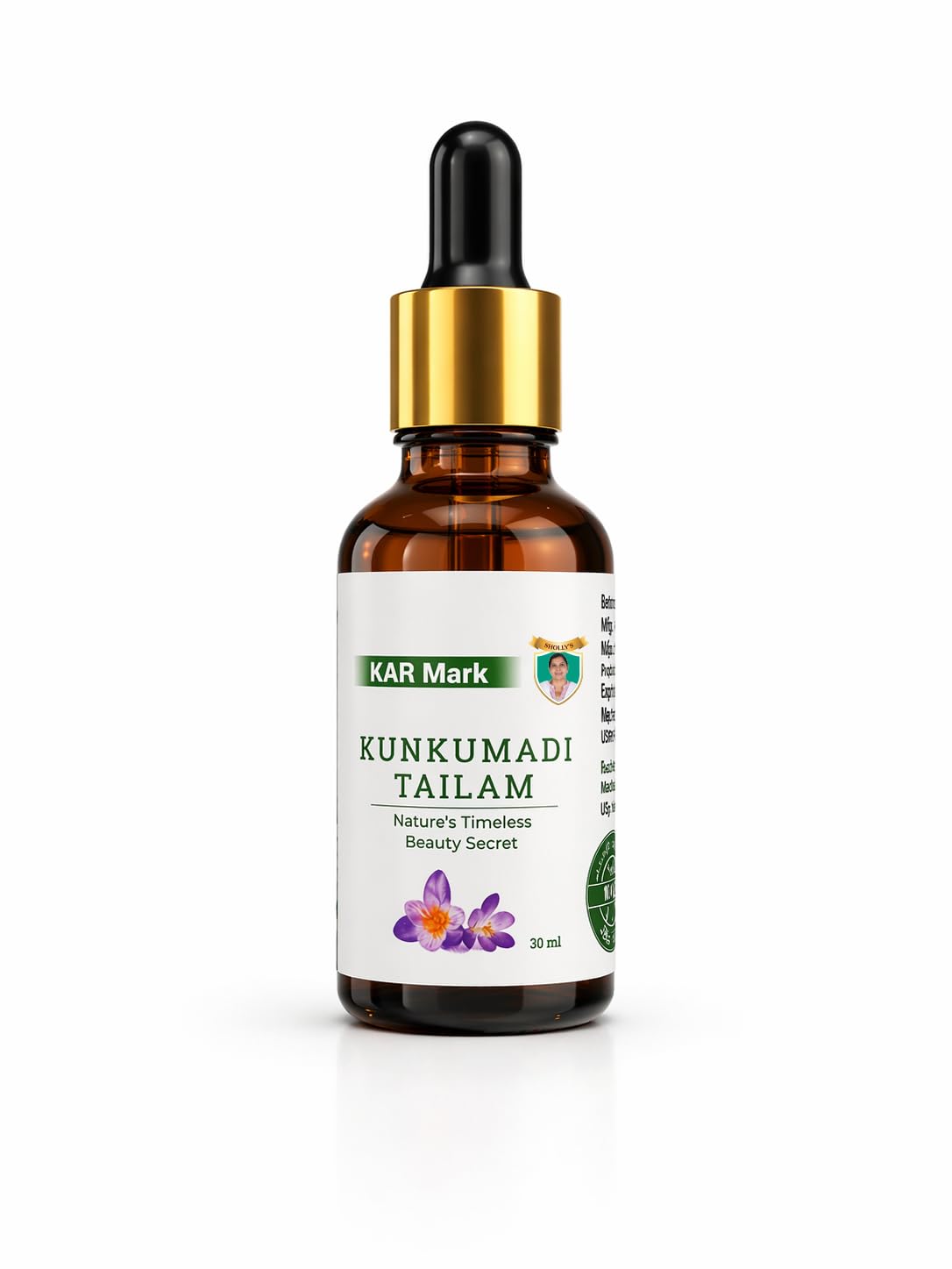 Sholly's Kar mark kumkumadi oil 25% extra saffron and goat milk added. (15 ml)