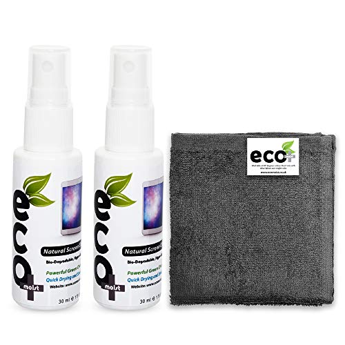 Ecomoist Natural Screen Cleaner 2X30ml Travel Pack Fine Microfiber Towel For LCD TFT Plasma Computer Laptop Mobile Touch… - Image 5