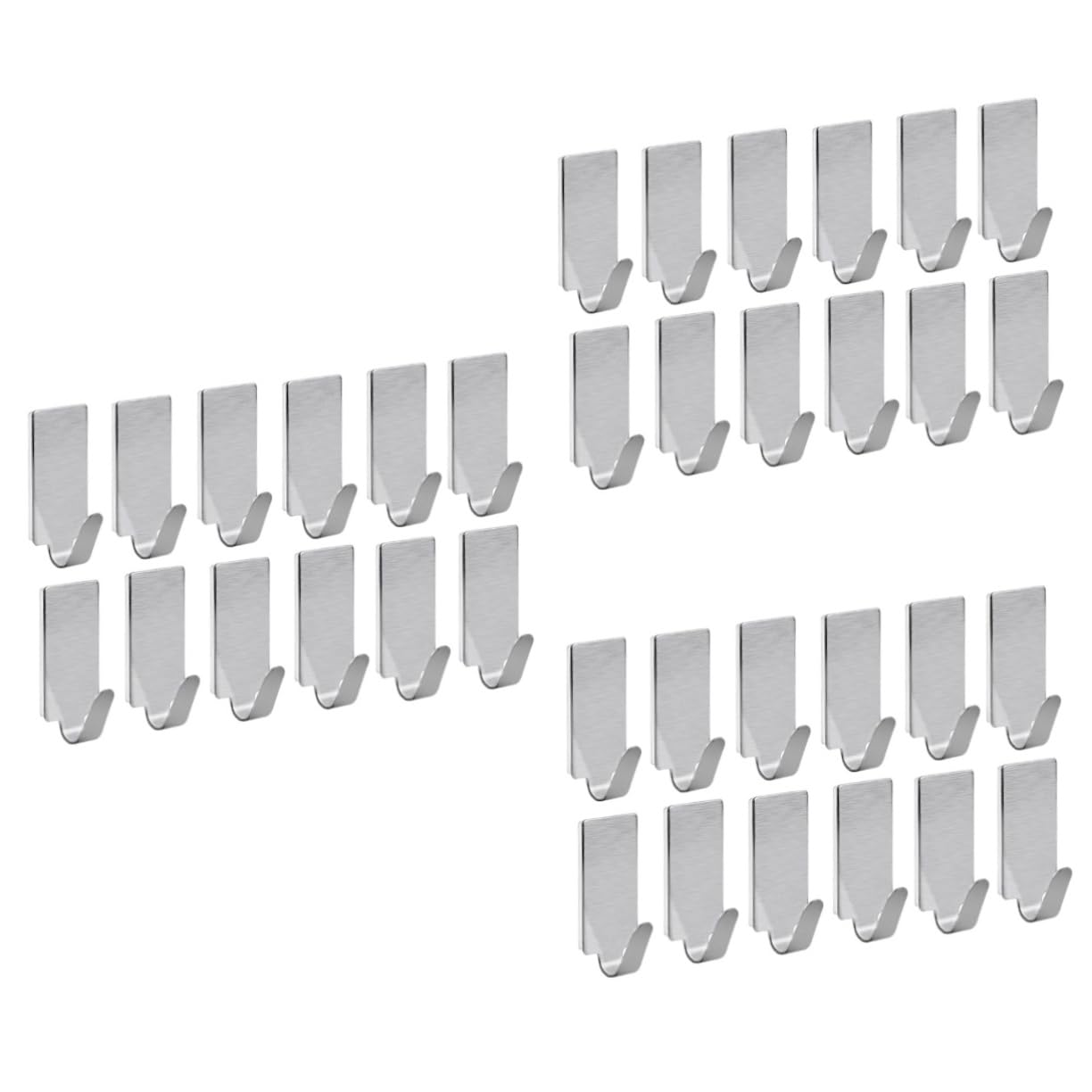 VILLCASE 3 Series Adhesivos De Inoxidable Y Paredes Sin Perforación Hogar Y Oficina Acabado Plateado Resistente Y Duradero 30 Piezas*3
