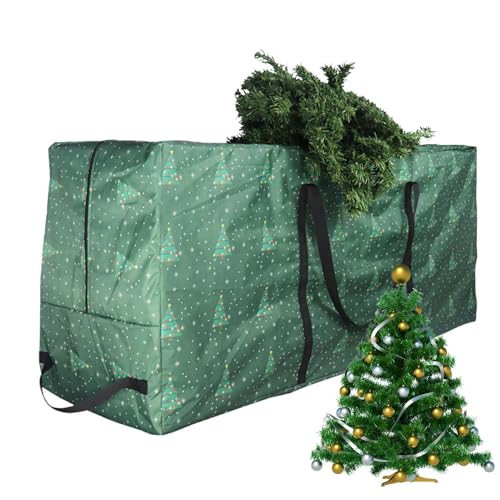 Saco de árvore de Natal, saco de armazenamento de árvore de Natal, bolsa impermeável árvore de Natal, capa para guardar árvore de Natal, tecido Oxford 210 D resistente à água com 4 abas, ampla
