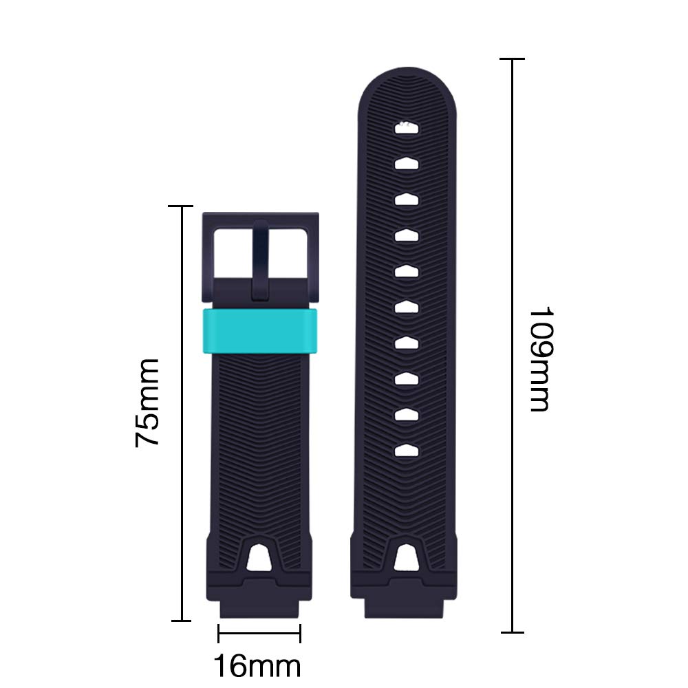 Cinturino Sostitutivo Per Smartwatch Bambini Coholl - 16mm, In Silicone, Compatibile Con MeritSoar, PTHTECHUS E Altri | Nero, Reggolabile E Ipoallergenico - Foto 5