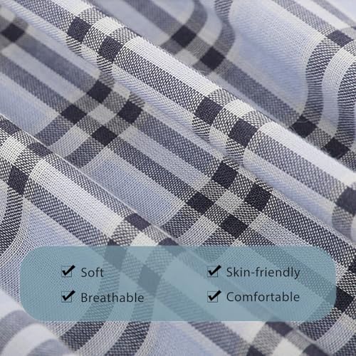 BAMBOO COOL Men's Woven Boxer Shorts,Classic Relaxed Fit,Lightweight Plaid Boxers underwear,6 Pack3