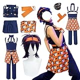 TAEULIM Narancia Ghirga Cosplay Costume Uniform Outfit Halloween Suit For Women And Men(Narancia(blue)+wig,S)