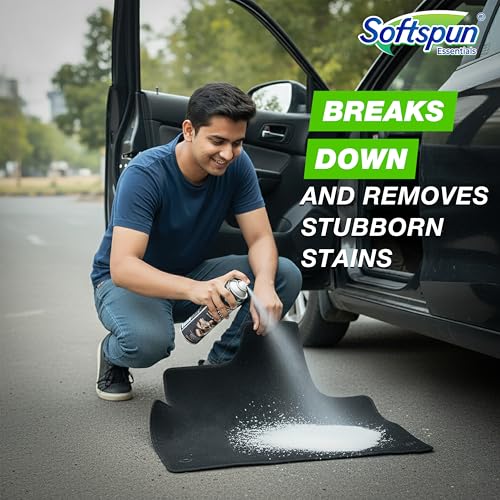 Image of SOFTSPUN Essentials Deep Cleaner Foam 500ml for Car Upholstery & Leather | Interior Seat, Carpet, Mat & Fabric Stain Remover, Odour Eliminator, Quick Dry Formula