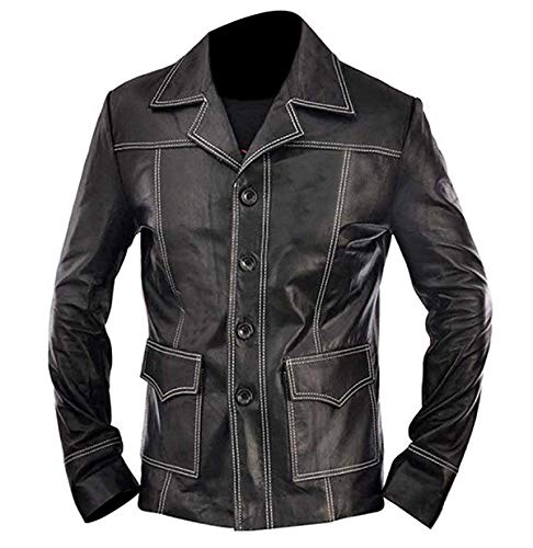 UGFashions Fight Club Jacket Brad Pitt Tyler Durden Black Synthetic Leather Coat