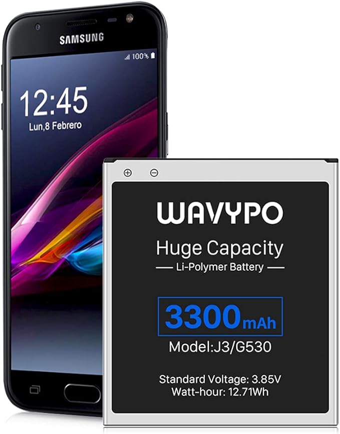 Amazon Com Battery For Galaxy J3 Upgraded 3300mah Wavypo Li Ion Battery Replacement For Samsung J3 J327a J327p J3v J3a J3f J3p Eb Bg530bbc Eb Bg530bbe Galaxy On5 For Galaxy Grand Prime Sm G530 Battery Cell Phones