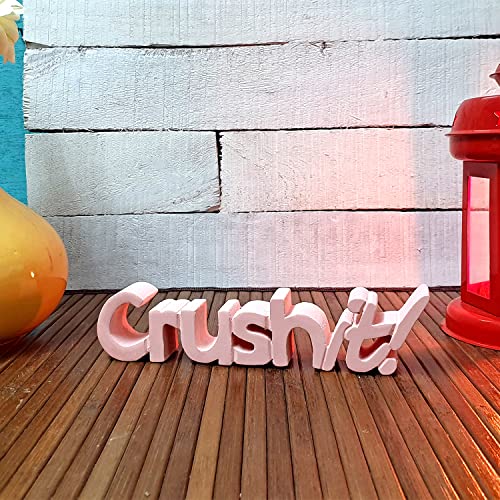 Image of NUKKAD TALES Alphabet Crush It Peach Aesthetic Table Decor - Ideal For Home Study Desk Or Office Table. Quirky Room Decoration Showpiece, Perfect For Birthdays And Corporate Gifting,22.9 cm