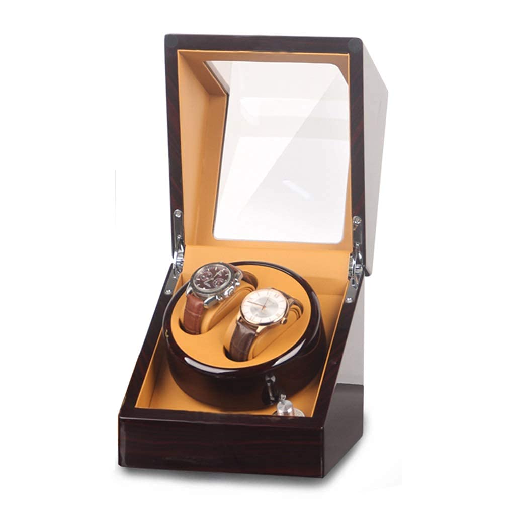 SGSGSGSG Luxury Watch Winder Automatic Winding Box Piano Paint PU Leather Storage Case with Quiet Mabuchi Motor and 5 Rotation Modes for 2 Watches