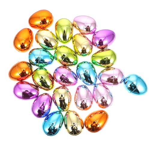 HOLIDYOYO 24pcs Fillable Plastic Easter Eggs Creative Toys for Easter Hunt Festival Decorations Classroom Prizes and Arts Crafts Activities Fun