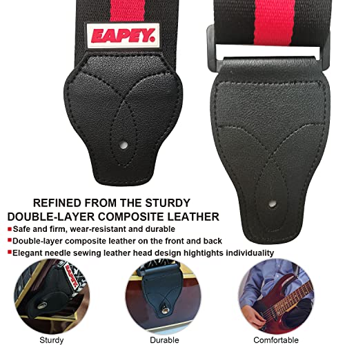 Sangle de guitare élégante réglable avec extrémités robustes en cuir composite double couche pour basse, guitare… - Les Beatles, Paul McCartney, John Lennon, RIngo Starr, George Harrison Sangle de guitare élégante réglable avec extrémités robustes en cuir composite double couche pour basse, guitare… – Image 3