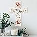 P. Graham Dunn Faith Hope & Love Floral Whitewash 5 x 7 Solid Pine Wood Wall Hanging Cross