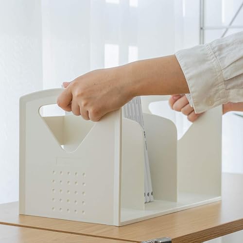 Miniatura 5 de Paquete de 2 estantes de escritorio para libros, estantería de escritorio pequeña, soporte para revistas F para el hogar, la escuela y la oficina