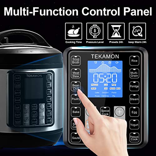 TEKAMON 11-in-1 Electric Pressure Cooker 6.5 Quart, Rice Cooker, Slow Cooker, Egg Cooker, Yogurt Maker, Sauté, Steamer, Stockpot, Sous Vide Cooker, Warmer and More with Deluxe Accessory Set - Thumbnail 6