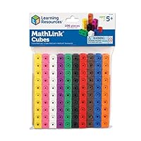 Learning Resources MathLink Cubes – Set of 100, Ages 5+, Counting Blocks for Early Maths Skills, Linking Cubes for Addition, Subtraction & Patterning for Kids
