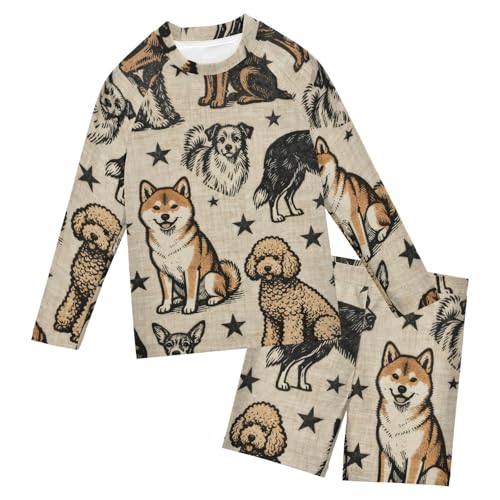 Conjunto de camiseta de protección UV para niños y traje de baño manga larga de secado rápido